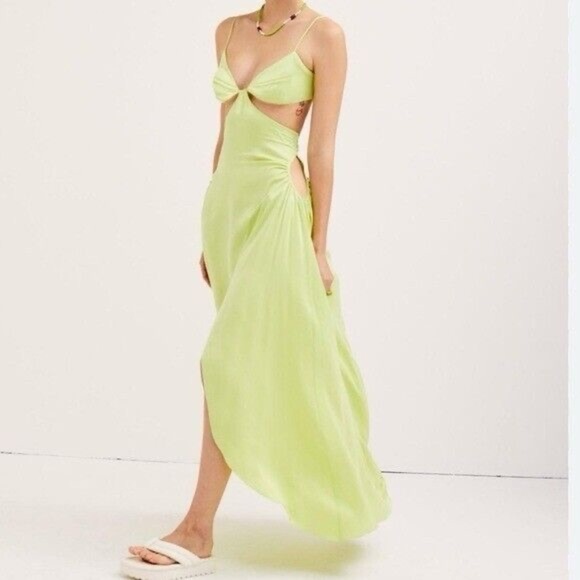 For Love And Lemons Dresses & Skirts - FOR LOVE AND LEMONS - 🍋 TONI MAXI DRESS Lime Green Cutout Dress NWOT